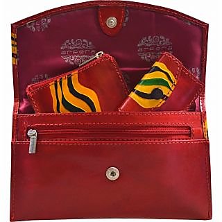 arpera 3 in 1 Genuine leather Agni Red Ladies Purse 88A-3C view 2