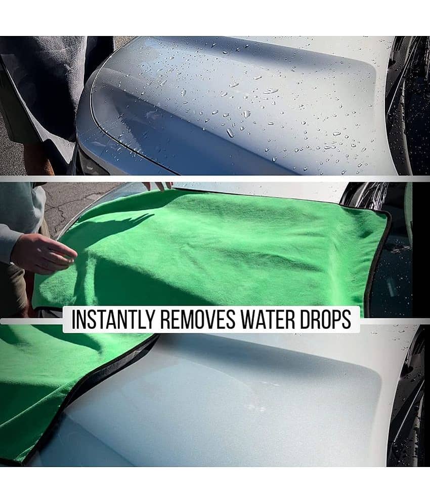 Auto Hub Green 600 GSM Microfiber Cloth For Automobile ( Pack of 1 ) view 2