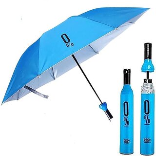 Bottle Beautiful Travel Umbrella, Automatic, Strong, Durable, Premium Grip, Hidden Folding Umbrella for Rain, Sun Light for Adult Men Women, Fun Gift, Random Color|Associate Color view 2