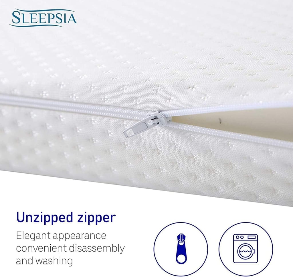 Sleepsia Memory Foam Pillow, Contour Cervical Pillow for Neck & Shoulder Pain, Orthopedic Pillow for Neck Support, Neck Cervical Sleeping Pillows for Side, Back and Stomach Sleepers (Standard) view 2