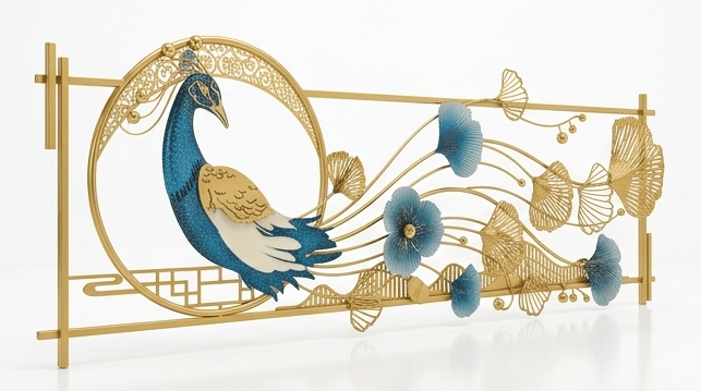 Luxury Peacock Wall Hanging Decor – Modern Artistic Wall Piece view 2