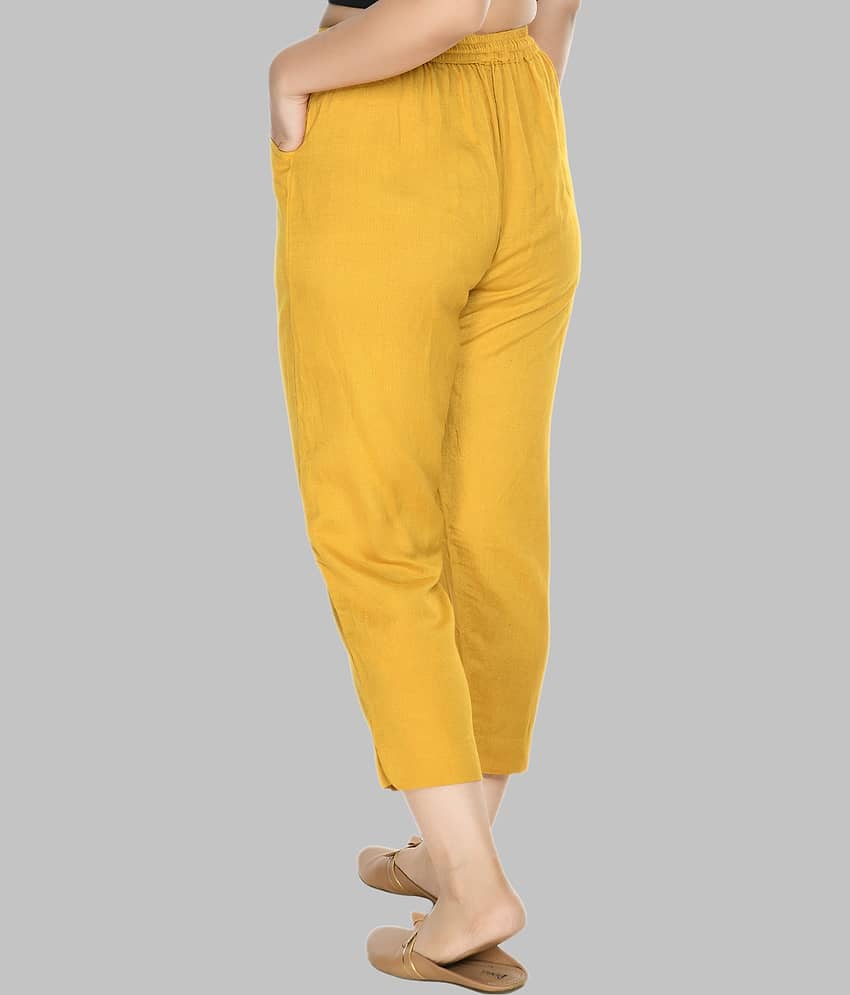 PREEGO - Mustard Rayon Regular Women's Casual Pants ( Pack of 1 ) view 2
