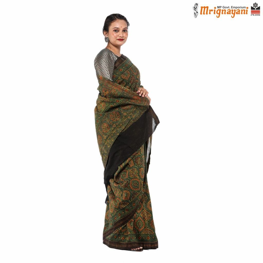 HANDLOOM CHANDERI SILK SAREE WITH BLOUSE (SKU - 3I0101220422, SAREE-1055) view 2