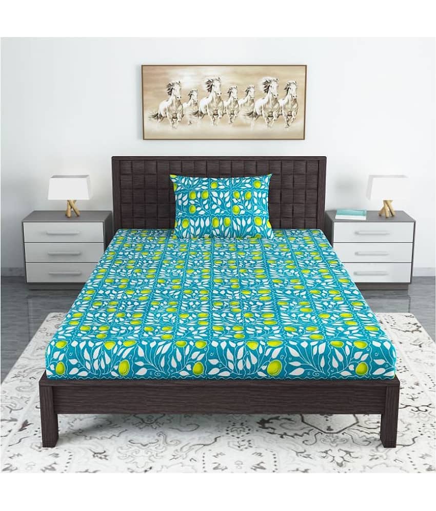 DIVINE CASA Cotton Single Bedsheet ( Green ) view 2