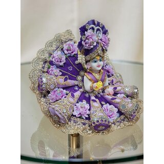 Cone Dress for Laddu Gopal Ji, Handcrafted Devotional Attire with Turban view 2