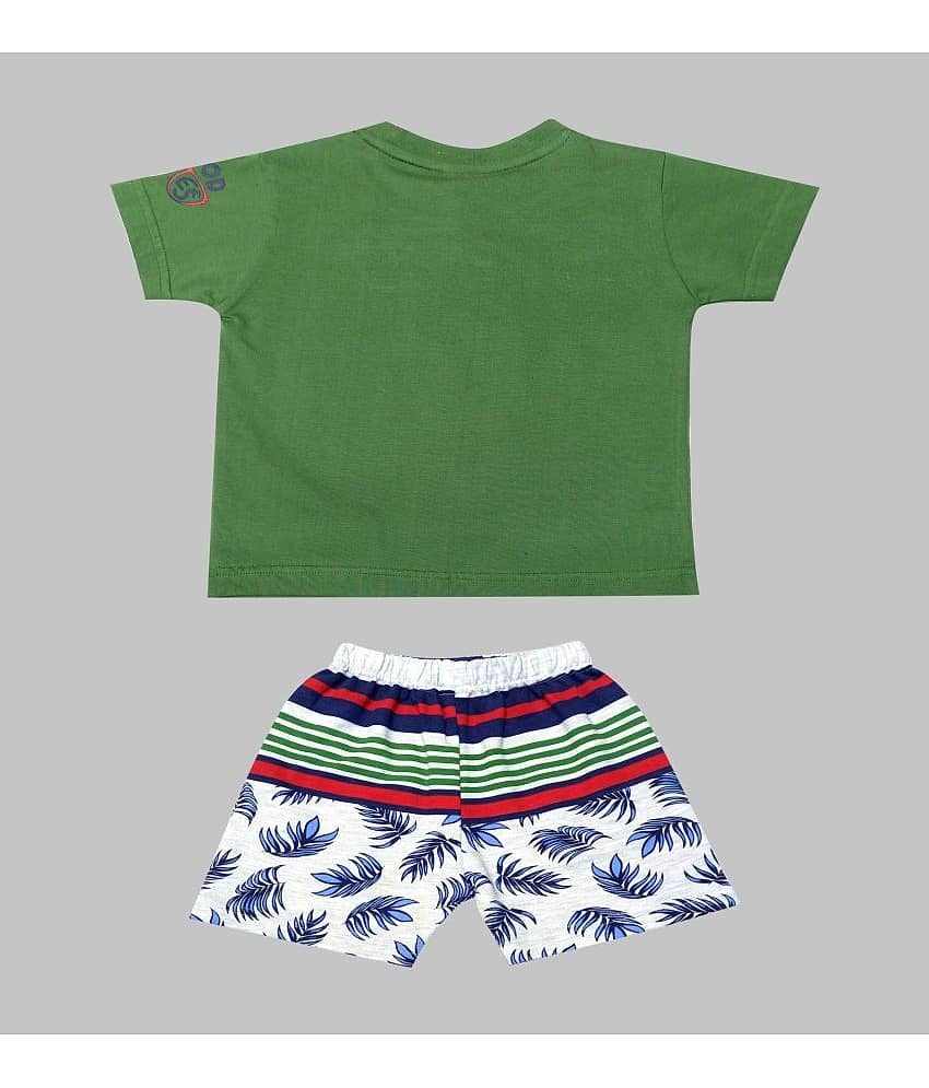 Kideon Pack of 1 Baby Boys 100% Cotton T-Shirt & Shorts ( Red ) view 2
