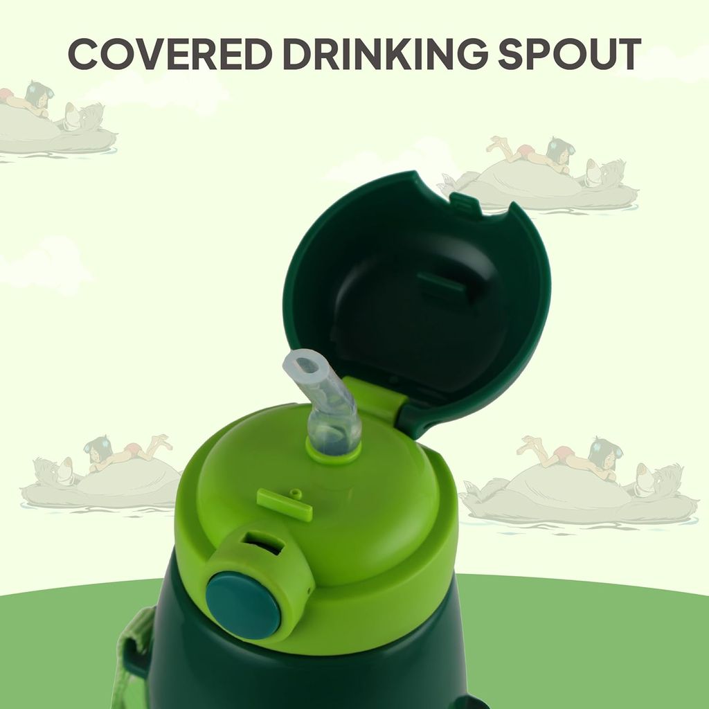 CELLO Kidzbee Series Orb 400 Inner Steel Insulated Water Bottle, 380ml| 3D Touch & Feel Mickey Family Design | Leakproof Flip Top Spout, Easy to Carry | Cold Water Bottle for Kids School view 2