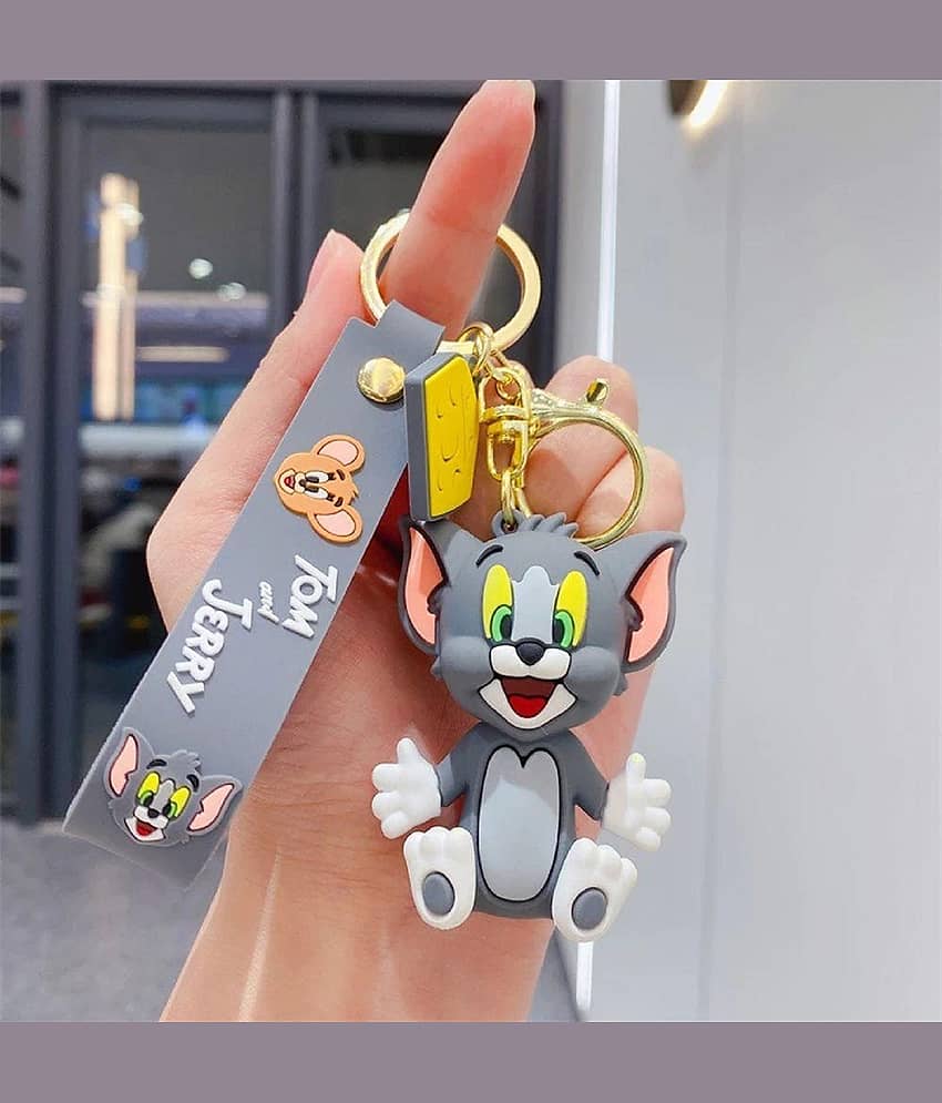 GT Gala Time Cute Tom Jerry Cartoon 3D Silicone Key Chain bag Charm For Girls and Woman Kids Key Chain view 2