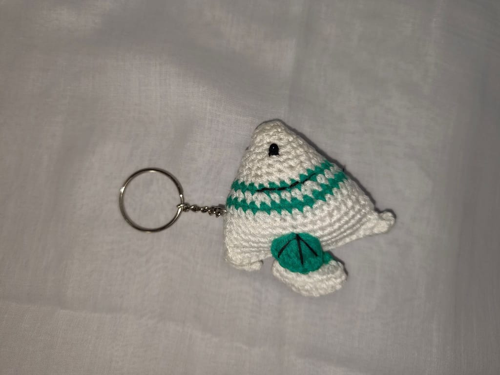 Handmade Crochet Fish Key chain view 2
