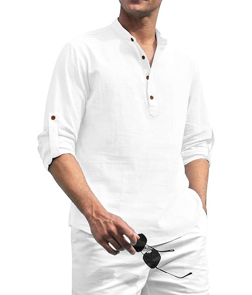 Vida Loca Light Blue Cotton Blend Men's Shirt Style Kurta ( Pack of 2 ) view 2