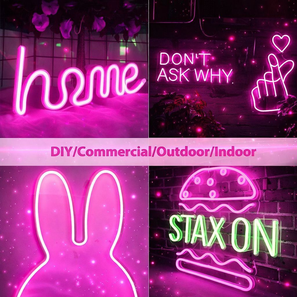 SPARKWORLD 5 Meter Pink Neon LED Strip Light Flexible Decorative Lighting for Room, Sign Boards & Event Decor | Size: 4.98 m view 2