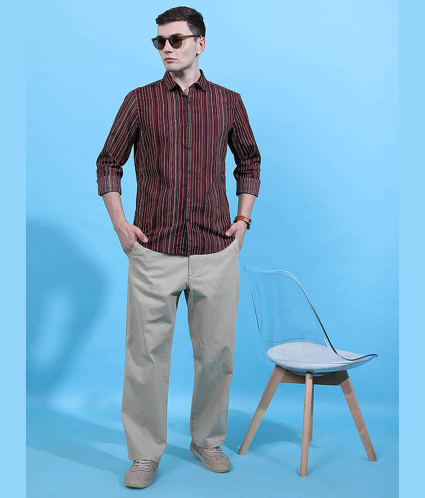 Highlander 100% Cotton Slim Fit Printed Full Sleeves Men's Casual Shirt - Multicolor ( Pack of 1 ) view 2