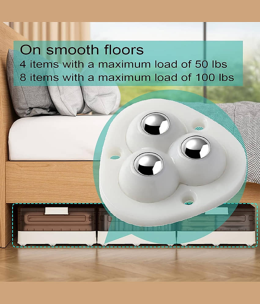GEEO Self Adhesive Mini Caster Wheels, Appliance Wheels Swivel Stainless Paste Universal Wheel, 360 Degree Rotation Sticky Pulley for Kitchen Appliances, Cricut, Bins and Box(4pcs, Triple) view 2