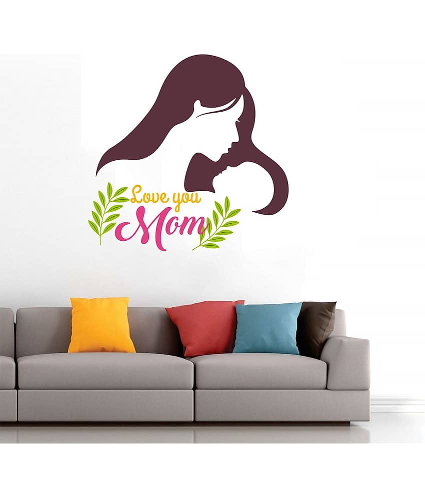 Asmi Collection Love You Mom Mothers Day Wall Sticker ( 61 x 60 cms ) view 2