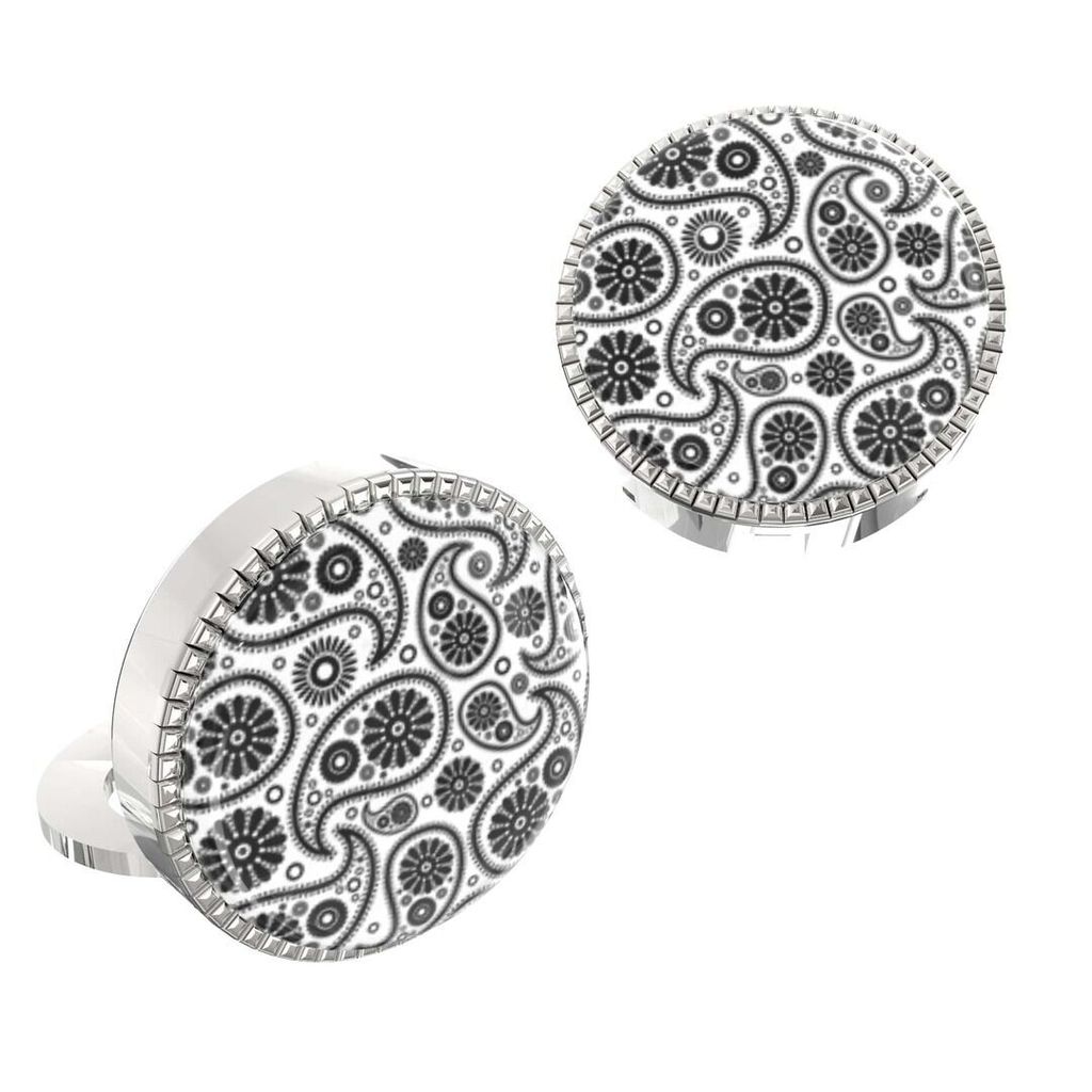 The Smart Buttons - Shirt Button Cover Cufflinks for Men - Paisley Teardrop Design Pattern view 2