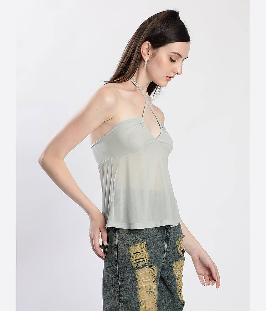 Bene Kleed Women's Nylon Drawstring Top ( Green ) view 2
