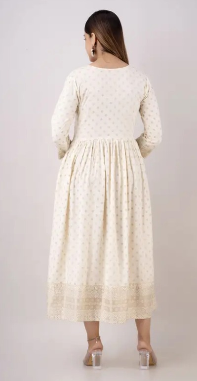 Women Embroidered Viscose Rayon Flared Kurta view 2