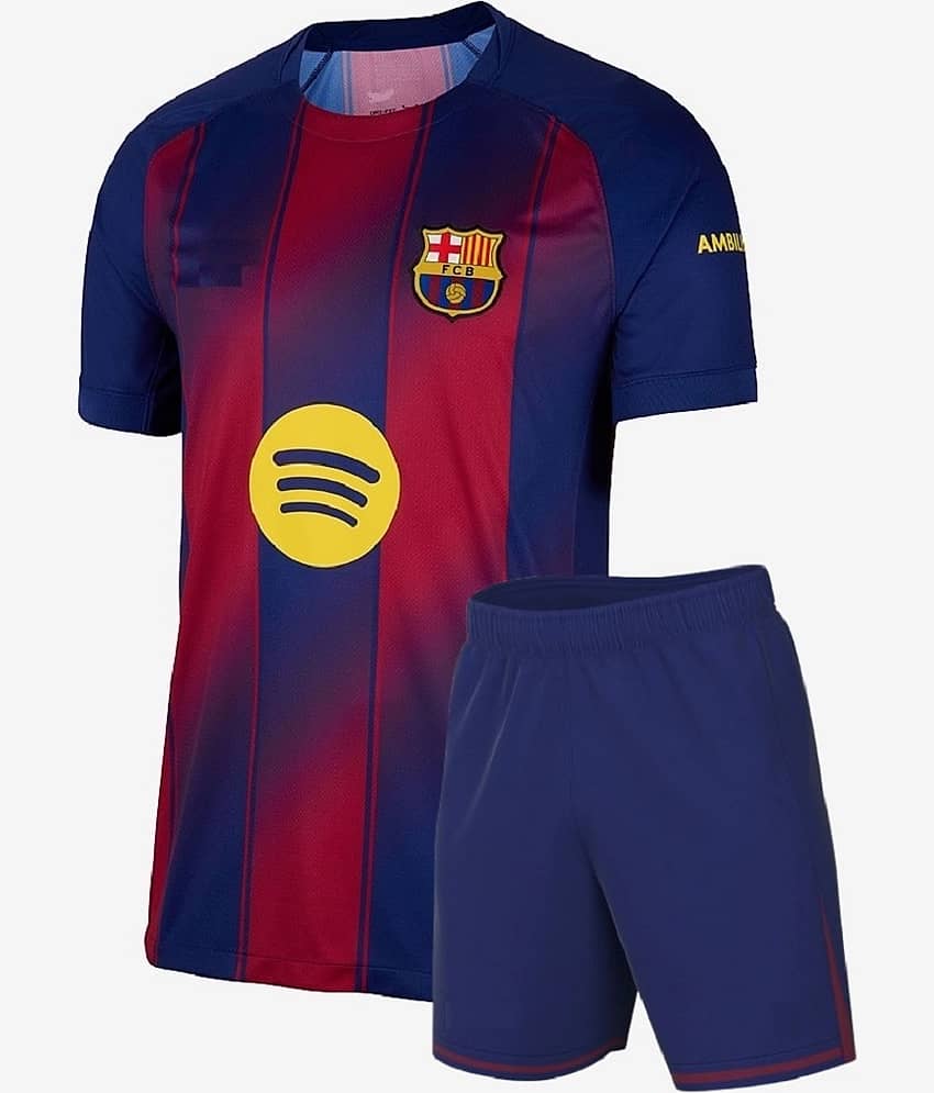 BARCELONA HOME JERSEY & SHORTS 2025/26 (UNISEX) – FOR MEN & WOMEN
