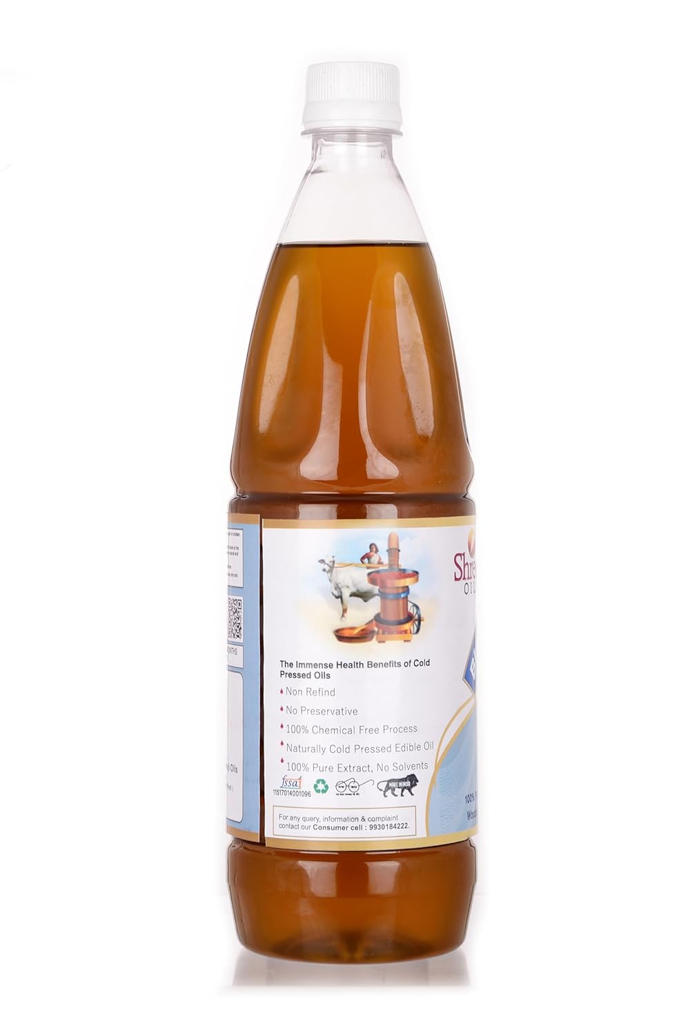 Shreeji Oils Black Sesame Virgin Cold Pressed Edible Oil, 1 L view 2