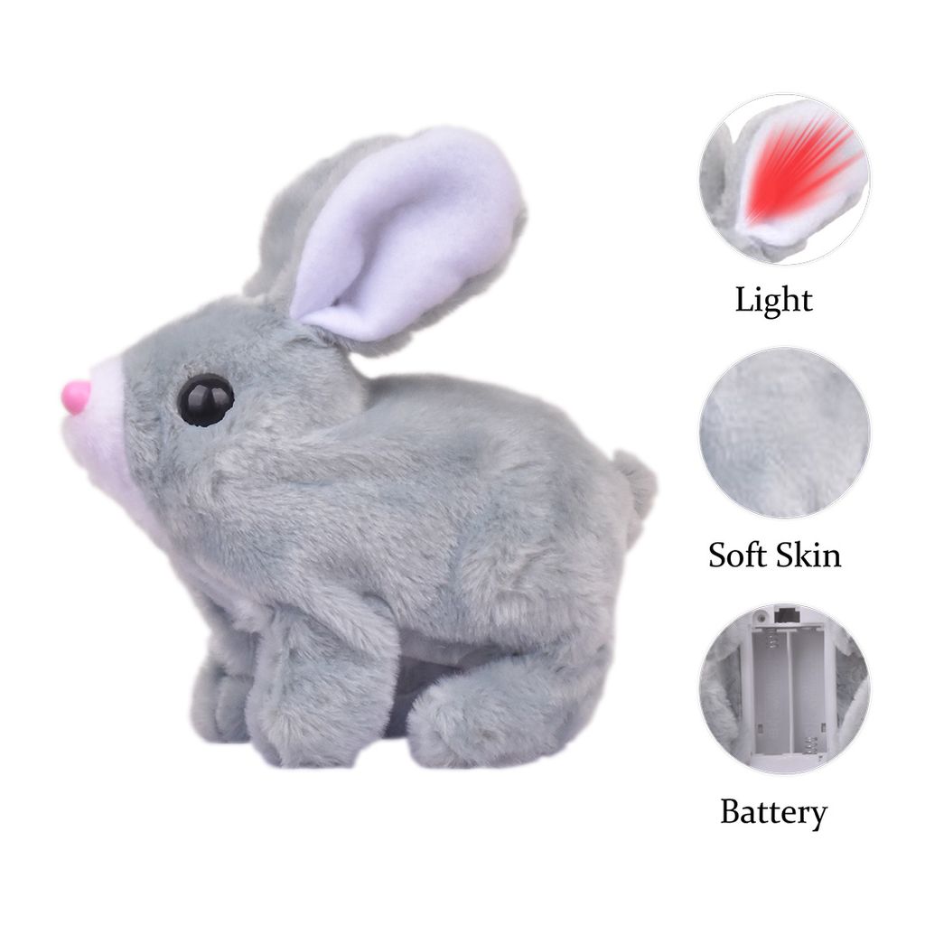 Walking Rabbit with Light (Grey) | Walking Rabbit Toy | Bunny Rabbit Toys | Rabbit Toy | Bunny Toys | Toy Rabbit | Best Bunny Toys | Rabbit Play Toys | Realistic Bunny Toy view 2