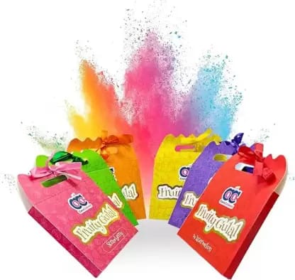 UrbanOasis Holi Colors Holi Color Powder Pack of 6 (Purple, Yellow, Green, Orange, Red, 600 g)