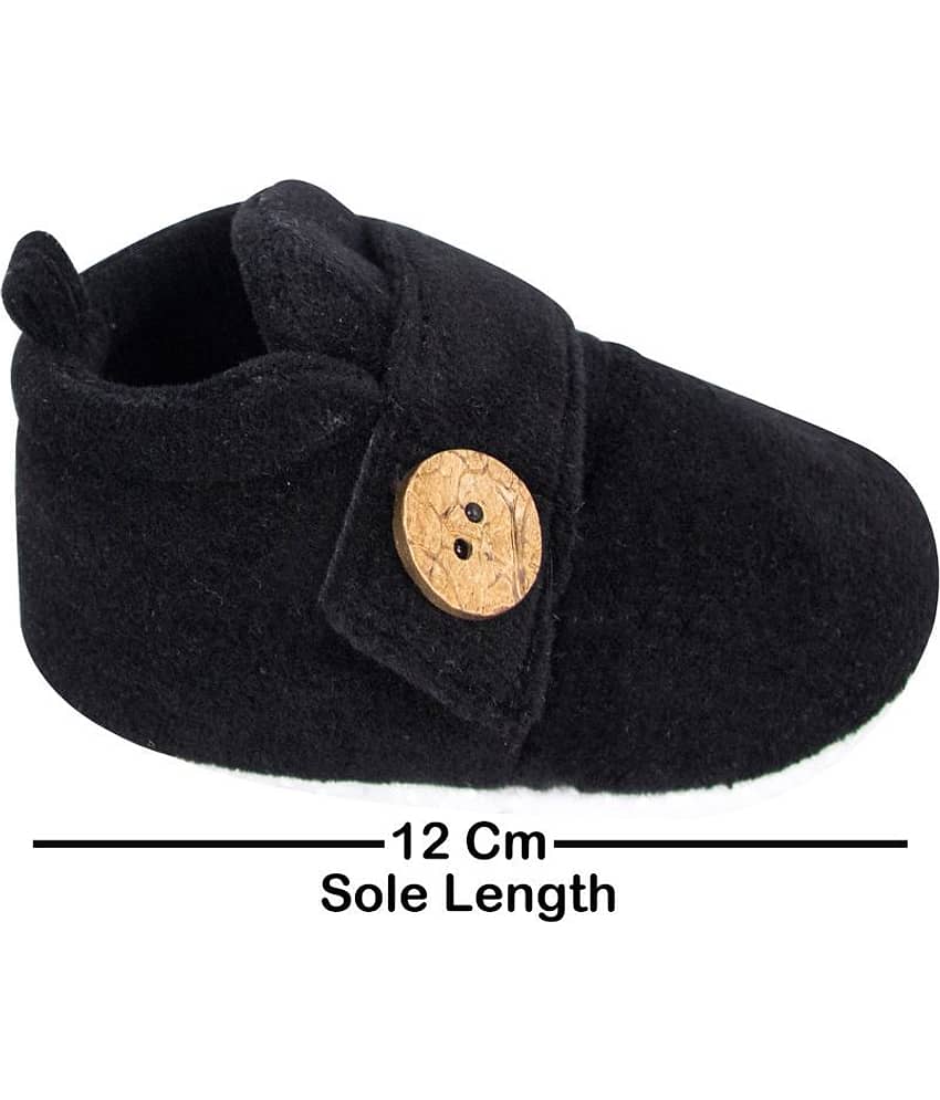 Neska Moda Baby Boys & Baby Girls 6 To 9 Months Velvet Booties (Black) -BT781 view 2