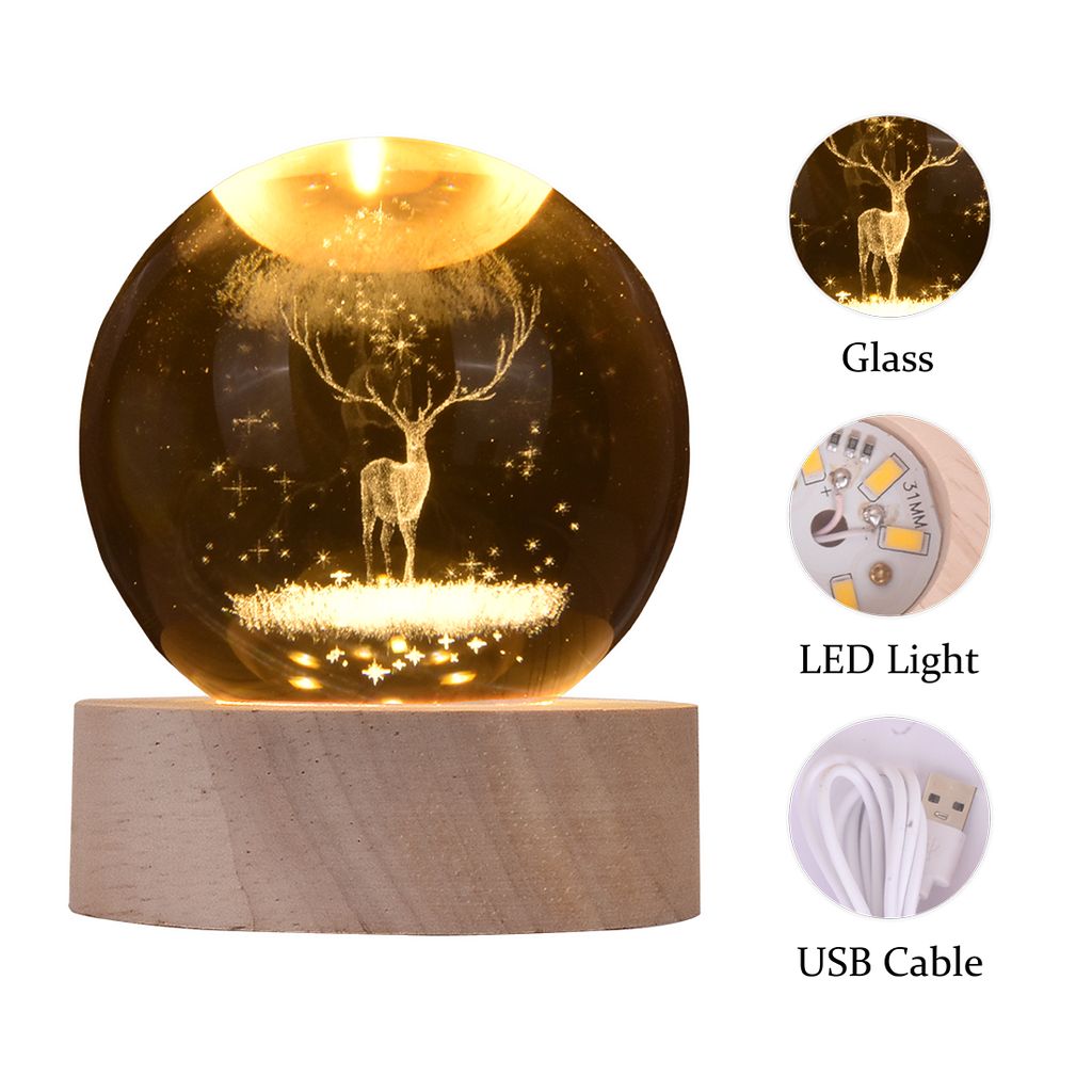 Deer Crystal Ball | Deer Crystal Ball Online | Deer Crystal Ball Sale | Deer Crystal Ball Price | Best Gift Items | Gift Ideas For Women | Gift Ideas For Men | Deer Light Ball | Aesthetic Deer Crystal Ball view 2