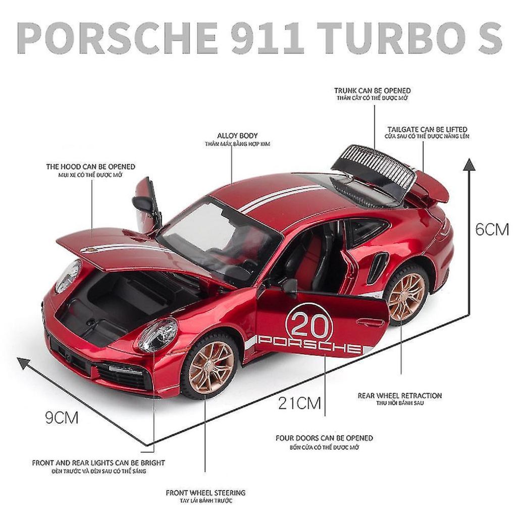 KTRS ENTERPRISE 1:32 For Porsche 911 TurboS Alloy Car Toy Car Metal Collection Model Car Sound And Light Toys For Children view 2