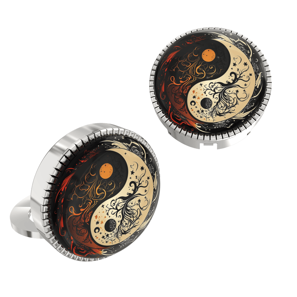 The Smart Buttons - Shirt Button Cover Cufflinks for Men - Zen Harmony Ying-Yang view 2