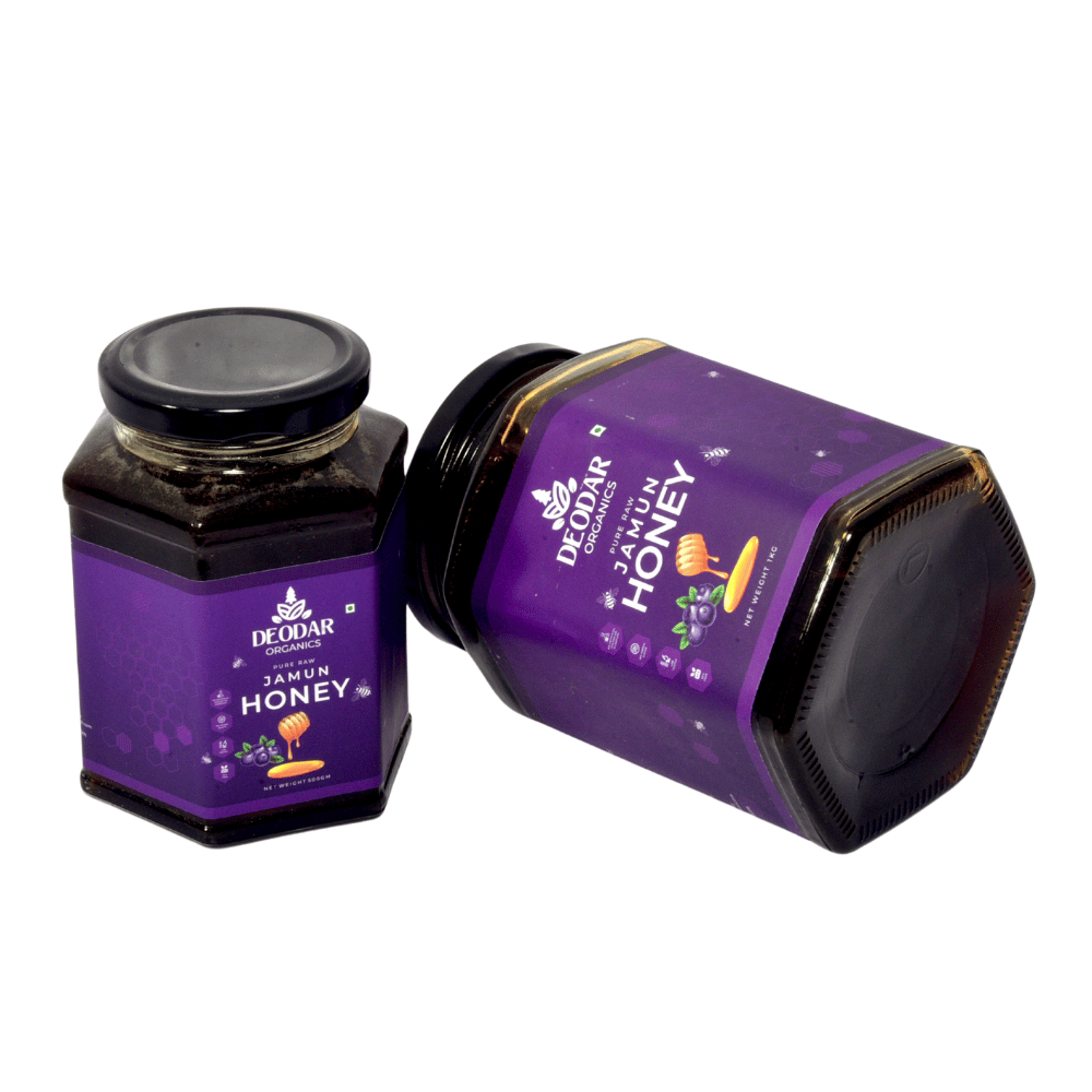 Deodar Organics 100% Pure Raw Jamun Flower Honey | No Additives | Unprocessed | Unheated | Low Glycemic Index | Glass jar | Honey for Diabetes view 2