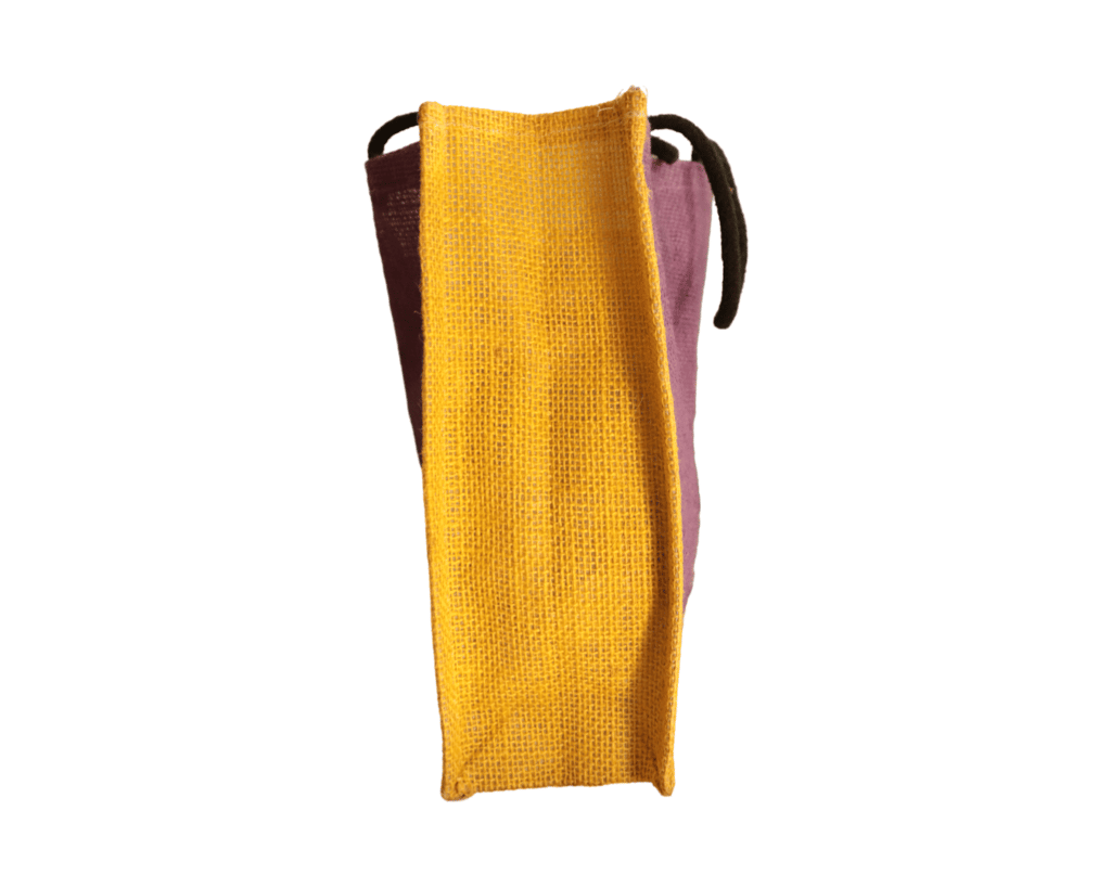 Purple Jute Bag with Double Stitched Seams and Reinforced Handles for Durability view 2