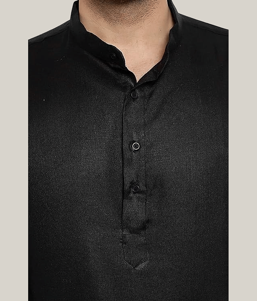 Balaji's Cotton Blend Plain Regular Kurta For Men ( Medium Grey ) view 2