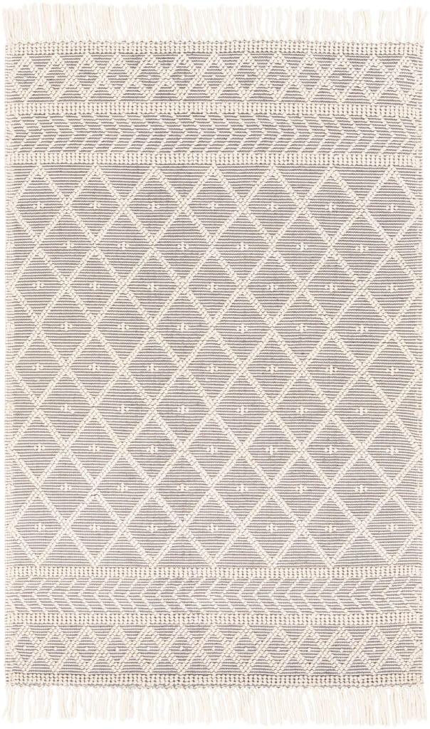 Hand-Woven Casa DeCampo Ivory Charcol Wool Rug view 2
