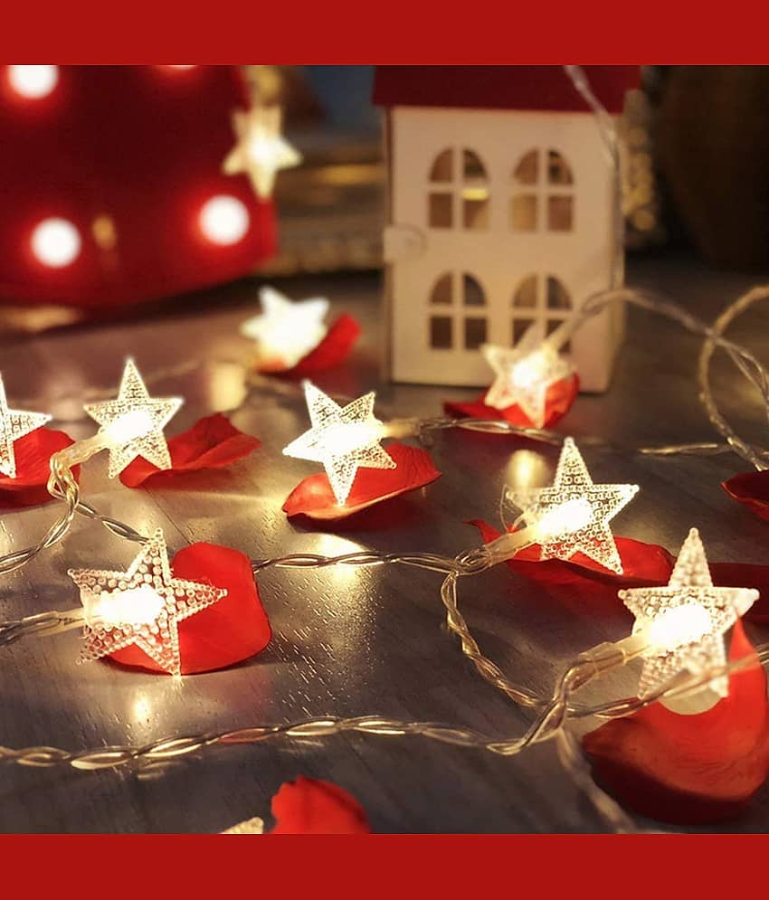 Party Propz Star Lights 20Pcs Decoration Items For Birthday,Indoor, Outdoor,Diwali, Navratri, Wedding, Christmas Tree, Wall, Garden Decorations, Warm White 3Mtr Fairy Light Hanging Decorative view 2