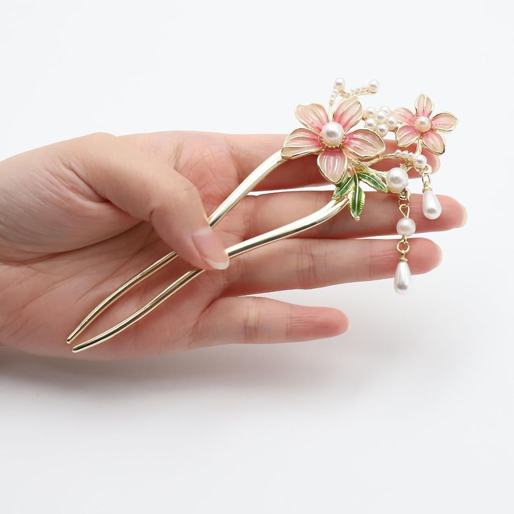 1 Pc Pink Hair Pin Bun Stick for Women Girls view 2