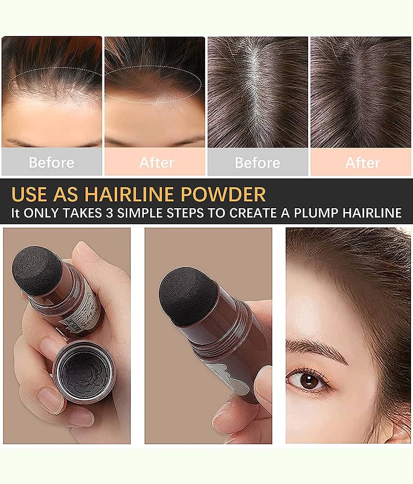 Adbeni Natural Hairline Powder, Hair Shading Sponge Pen, Hair & Eyebrow Stamp Brow Stick Light Brown Brown 15 g view 2