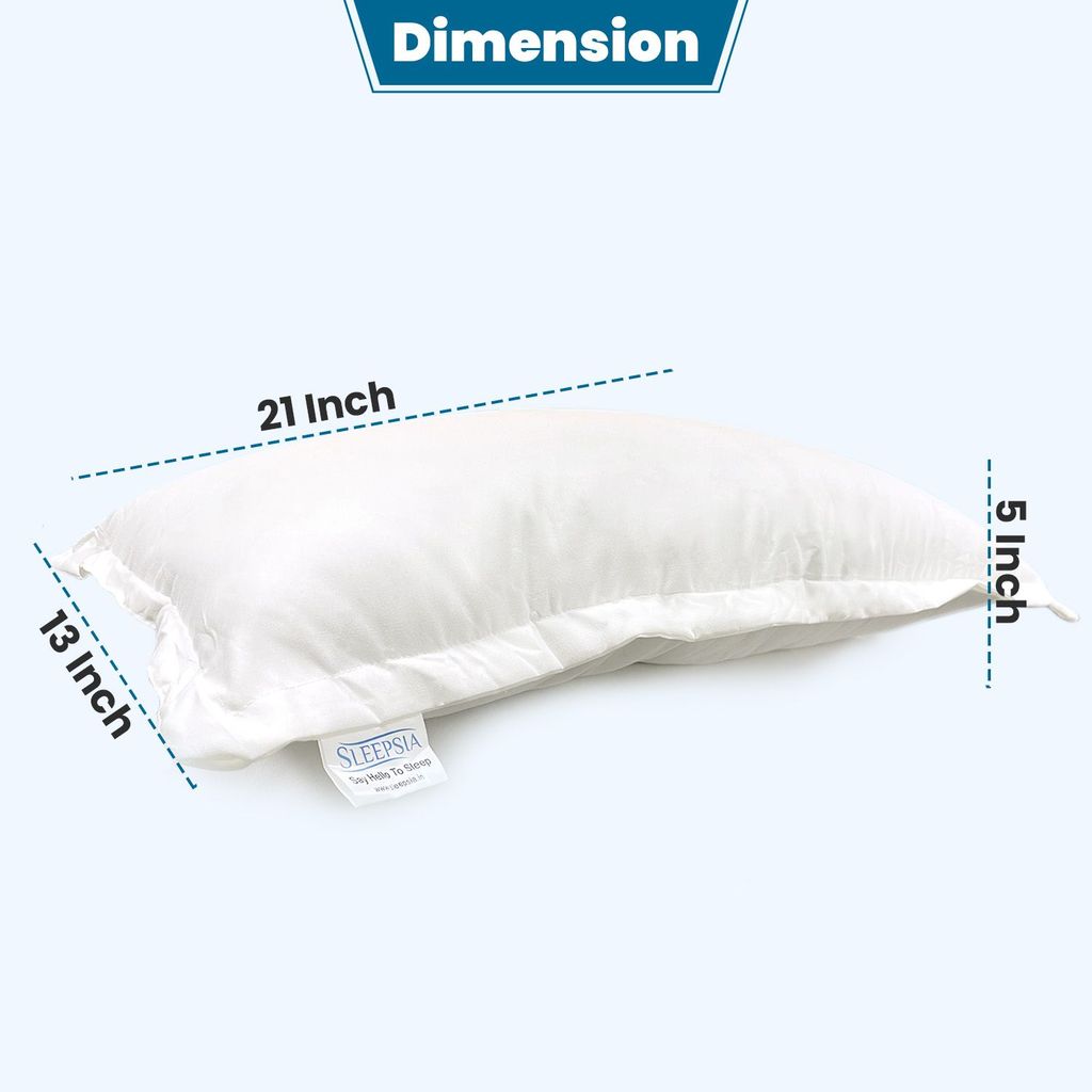 Sleepsia Microfiber Bed Pillow for Sleeping - Ultra Soft Bed Pillows for Side, Front and Back Sleepers, 24" X 16" X 5" (White, Pack of 4) view 2