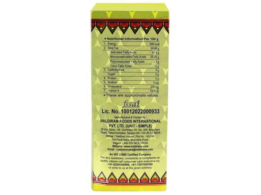 Haldiram Desi Ghee - 1000 ml - carton/Pouch - Pack of 2 view 2