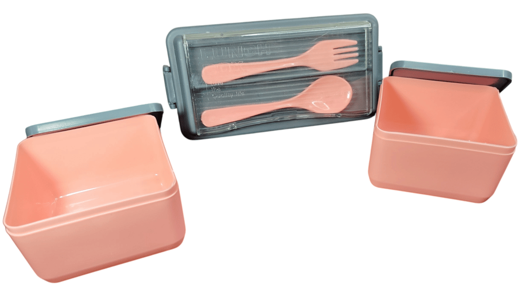 Double Decker Lunch Box with Cutlery view 2