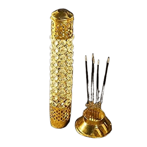Metal with Crystal Beaded Incense/Agarbatti Stick Holder view 2