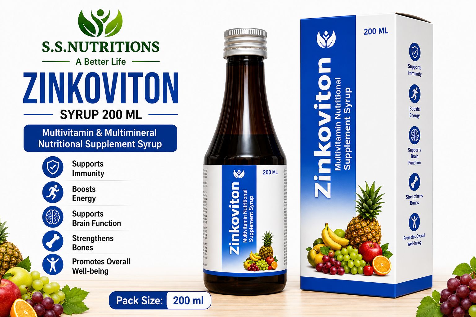 Zinkoviton Multivitamin Syrup Bottle - 200ml