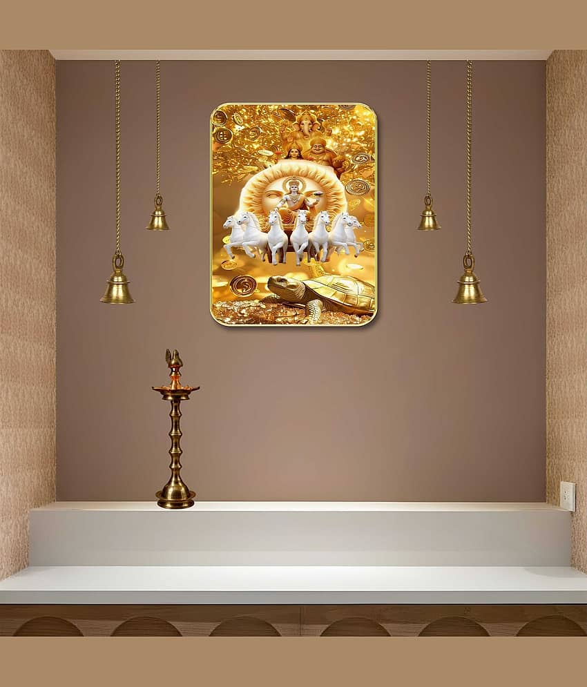 Livin'luxe Surya Narayan Seven Horses MDF Wall Art with Table Top Stand & Hanging Hole view 2