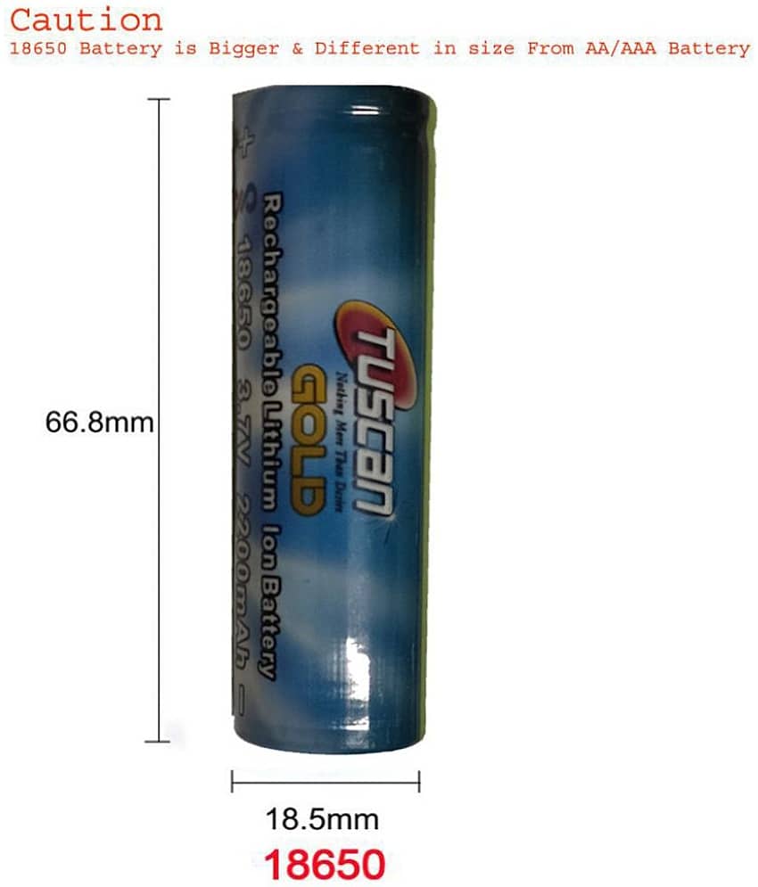 Tuscan 18650 Lithium ion 3.7V 2200mAh Rechargeable Battery For Camera ( Pack of 1 ) view 2