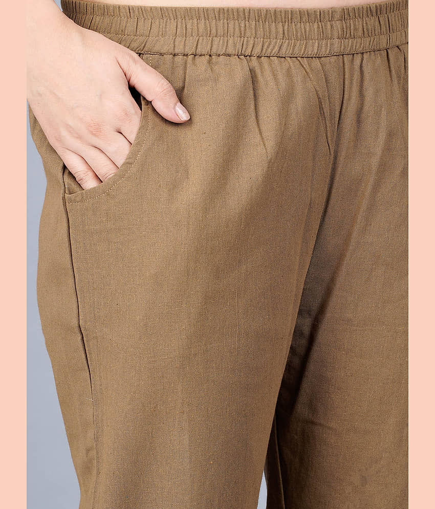 QuaClo - Brown Cotton Regular Women's Casual Pants ( Pack of 1 ) view 2