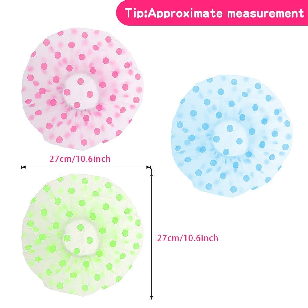 Elecsera Reusable Printed Shower Cap with Elastic Band for Home Use/Salons/Spa/Hair Treatment/Beauty Parlours for Both Men and Women Bathing Accessor (Multicolour) -Set of 3 view 2