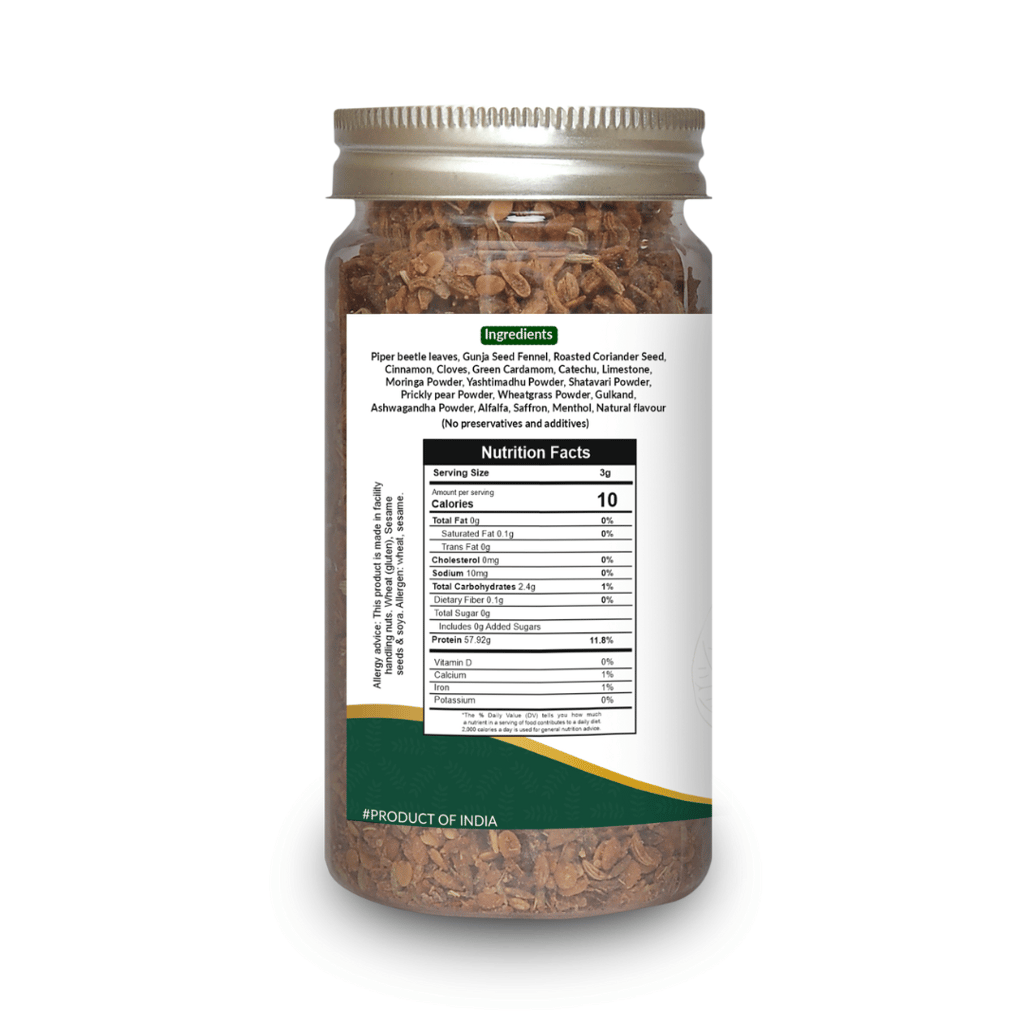 Natural Mouth Freshener | With Betel Leaves, Fennel, Coriander, Saffron & Shatavari | Herbal Mukhwas – 100g view 2