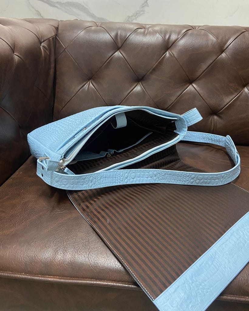 LEATHER FLAP LAPTOP BAG view 2