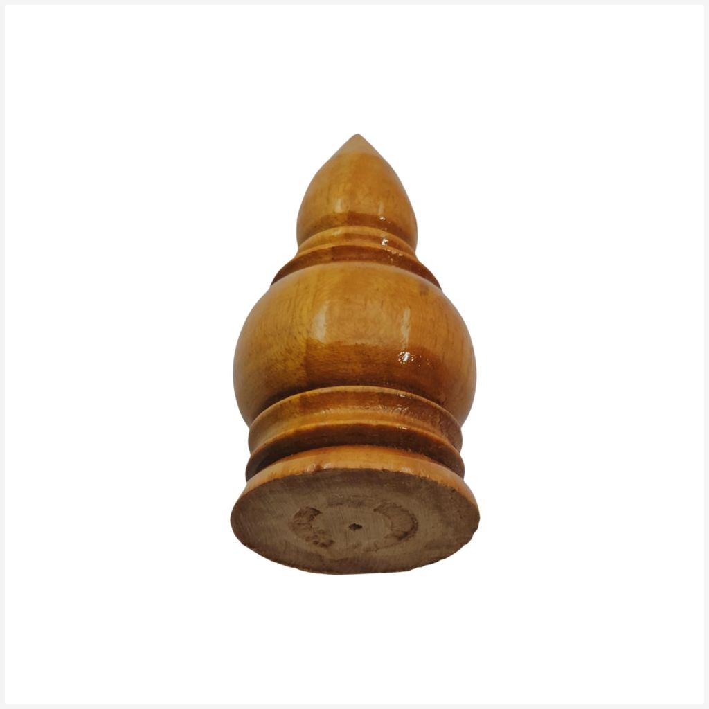 KARTHI7OCT STORE Small Wooden Pooja Kalash (3 Inch Height, 1.5 Inch Base) � Polished Natural Finish � Traditional Puja Kalasam for Home Temple & Ritual Decor - Festival Decoration - Wood Mandir view 2