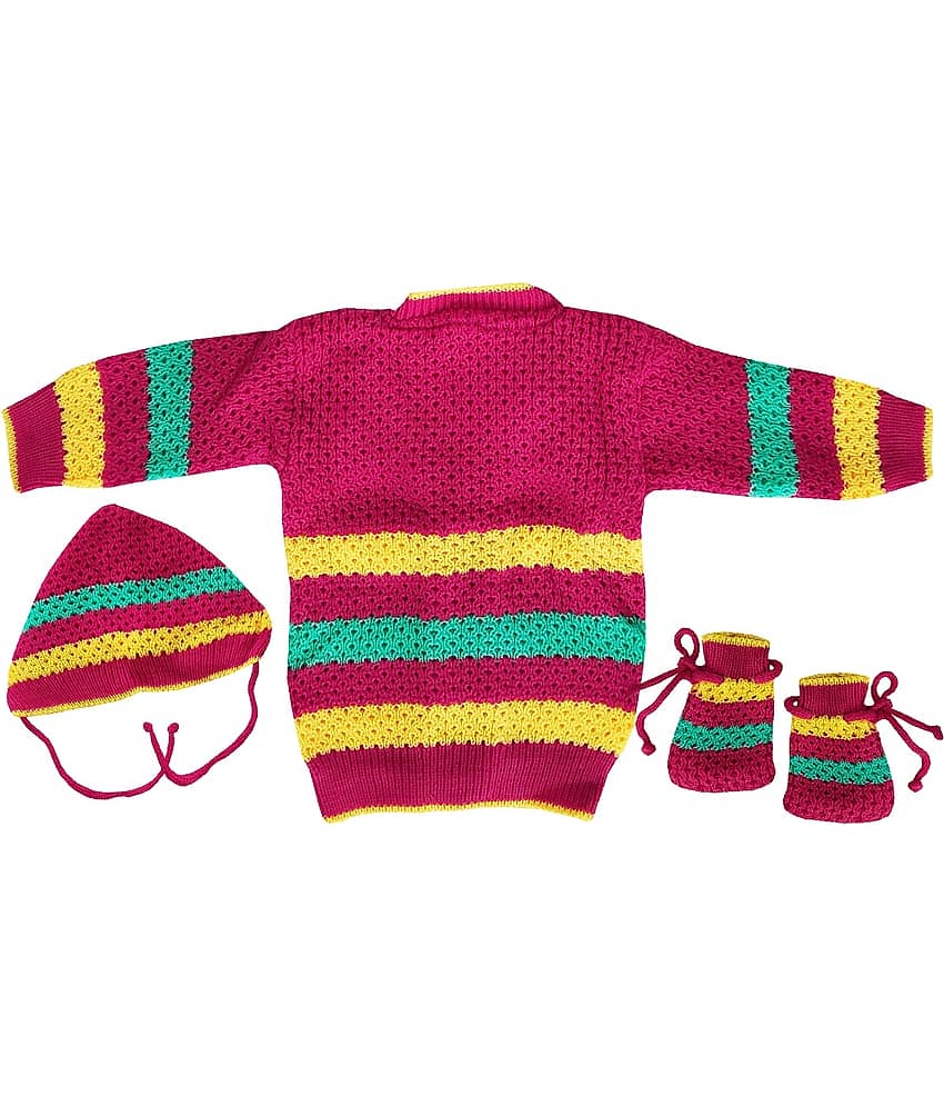 LITTLE PANDA Single Unisex for Baby Woollen Cardigans ( Yellow ) view 2