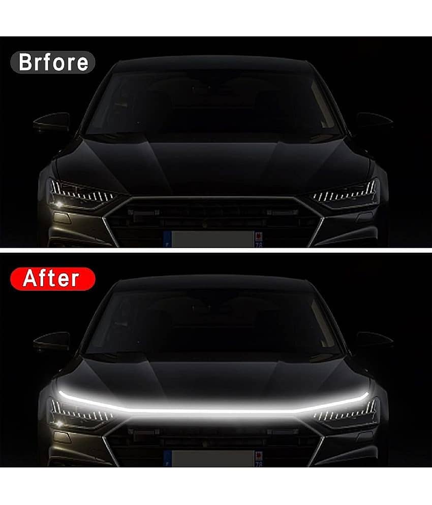 HINGOL NEW - Car Hood Light Strip Through-type Auto Modified Headlight Cuttable Decorative Lamp Car Daytime Running Lights view 2
